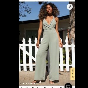 Lulus Small Sage Green Jumpsuit